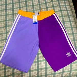 Adidas 3 Stripe Shorts 2Tone Purple/LightPurple Size:Small